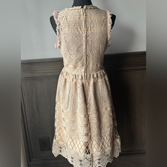 Geode ModCloth Elegant Lace Midi Dress in Cream - Picture 4 of 8